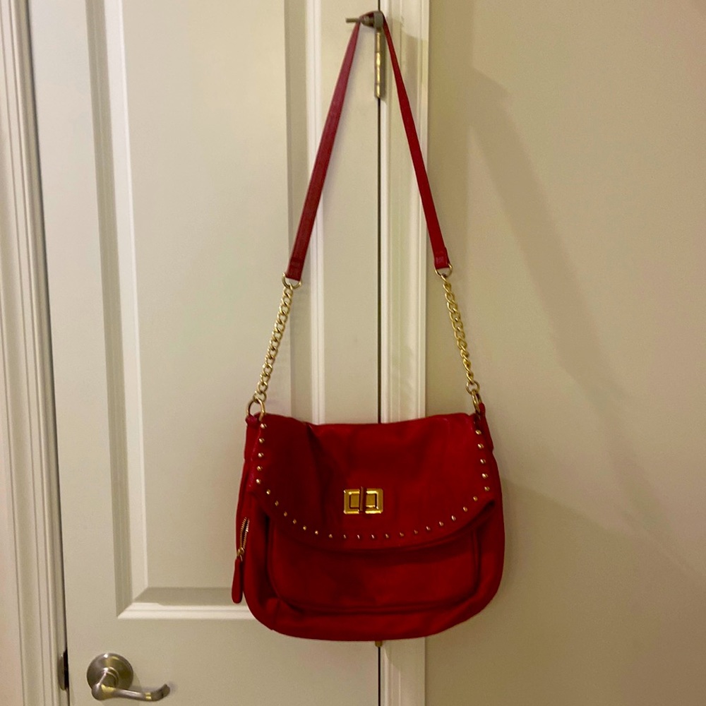 Red crossbody large purse